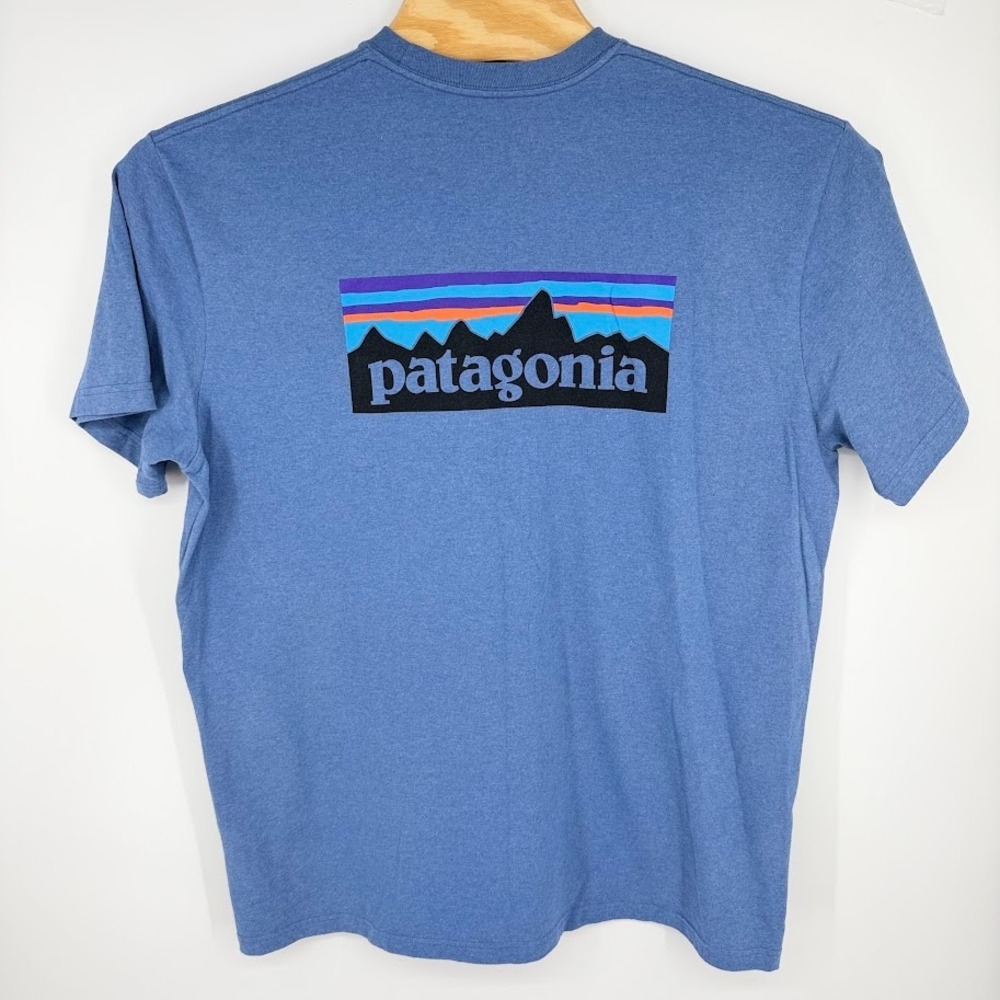 Patagonia P-6 Logo Responsibili-Tee Shirt Mens XXL Blue Sustainable Gorpcore